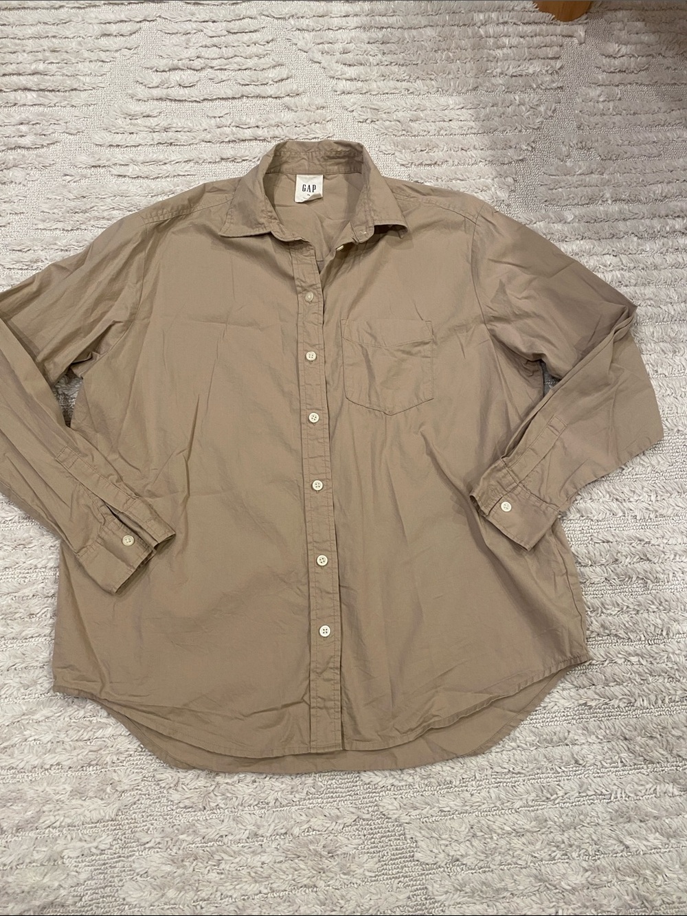 GAP Button Up Big Shirt Beige Sz XS